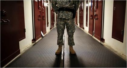 A guard at Guantanamo