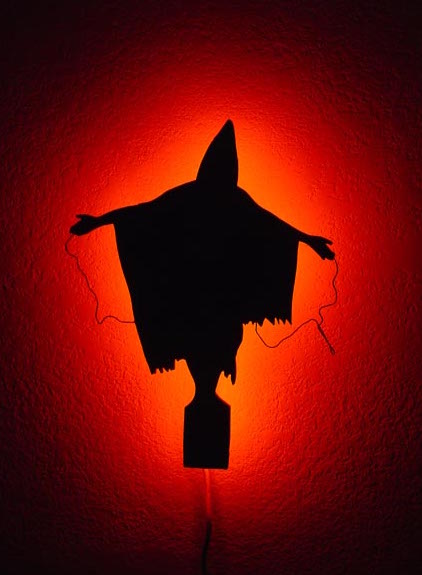 An image of the crucified figure from Abu Ghraib that I found on a 2009 Uprising Radio page.