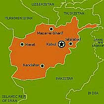 A map of Afghanistan