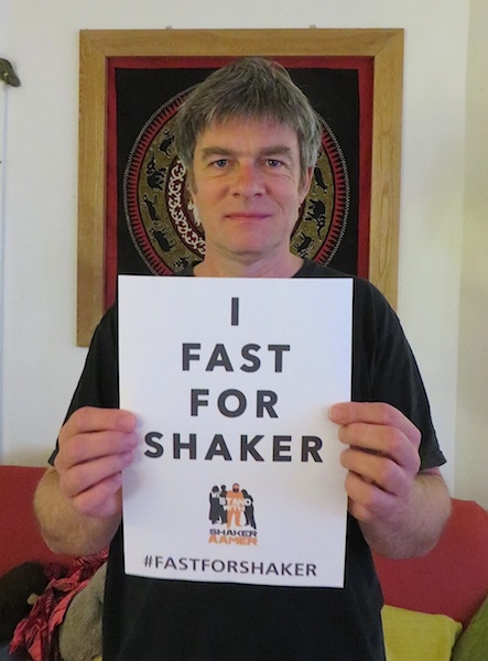 Andy Worthington pledging support for the new Fast For Shaker campaign.