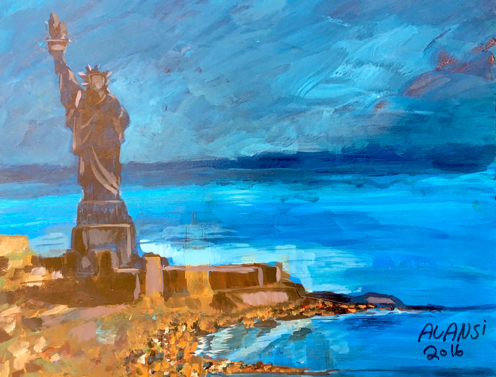 'The Statue of Liberty' (2016) by Muhammad Ansi (aka Mohammed al-Ansi), who was released from Guantanamo in January 2017.