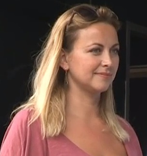 Singer Charlotte Church preparing to make her speech to the huge anti-austerity protest in London on June 20, 2015.
