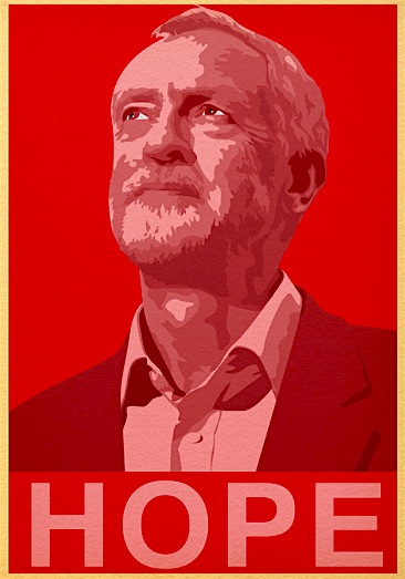 A Jeremy Corbyn 'Hope' poster by Posterrity.com on Deviant Art.