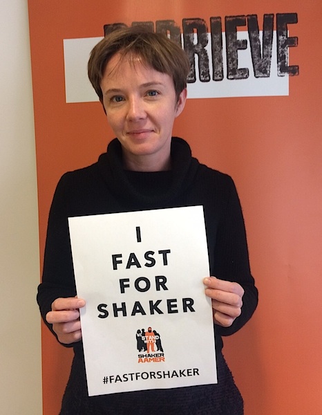 Cori Crider of Reprieve, photographed as part of the Fast For Shaker on October 15, 2015, shortly after returning from Guantanamo, where she and her legal team had spent six hours with Shaker Aamer.