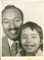Omar Deghayes as a child, with his father