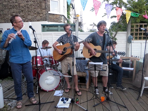 The Four Fathers playing at Shastonbury, a party in south east London on July 4, 2015.