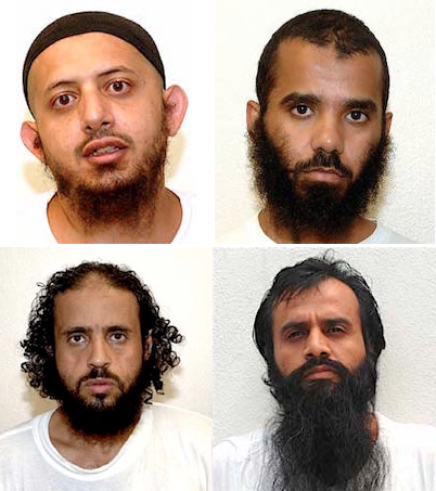 Four of the Guantanamo prisoners currently going through the Periodic Review Board process. Clockwise from top left: Omar al-Rammah, Moath al-Alwi, Mohammed al-Qahtani and Abd al-Salam al-Hilah.