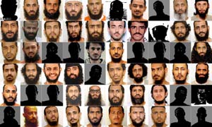 Photos of prisoners in Guantanamo, taken from the classified military files released by WikiLeaks in April 2011.