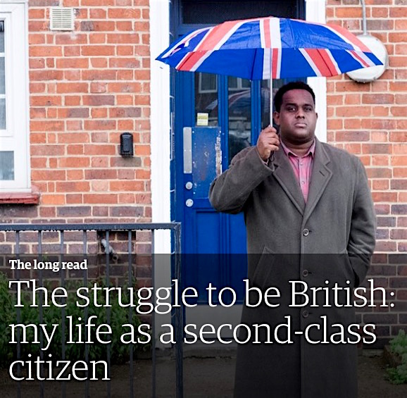 The journalist Ismail Einashe, in the header from his article about citizenship in the UK, firs published in the New Humanist magazine, and then in the Guardian.