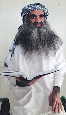 A photo of Khalid Sheikh Mohammed in Guantanamo that was made publicly available in 2012.