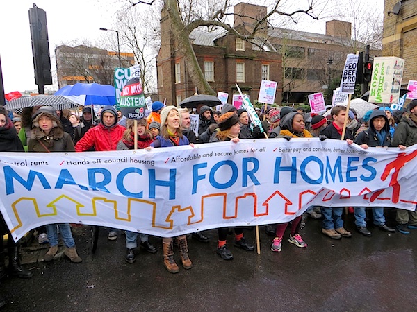 The 'March for Homes' in London on January 31, 2015 (Photo: Andy Worthington).