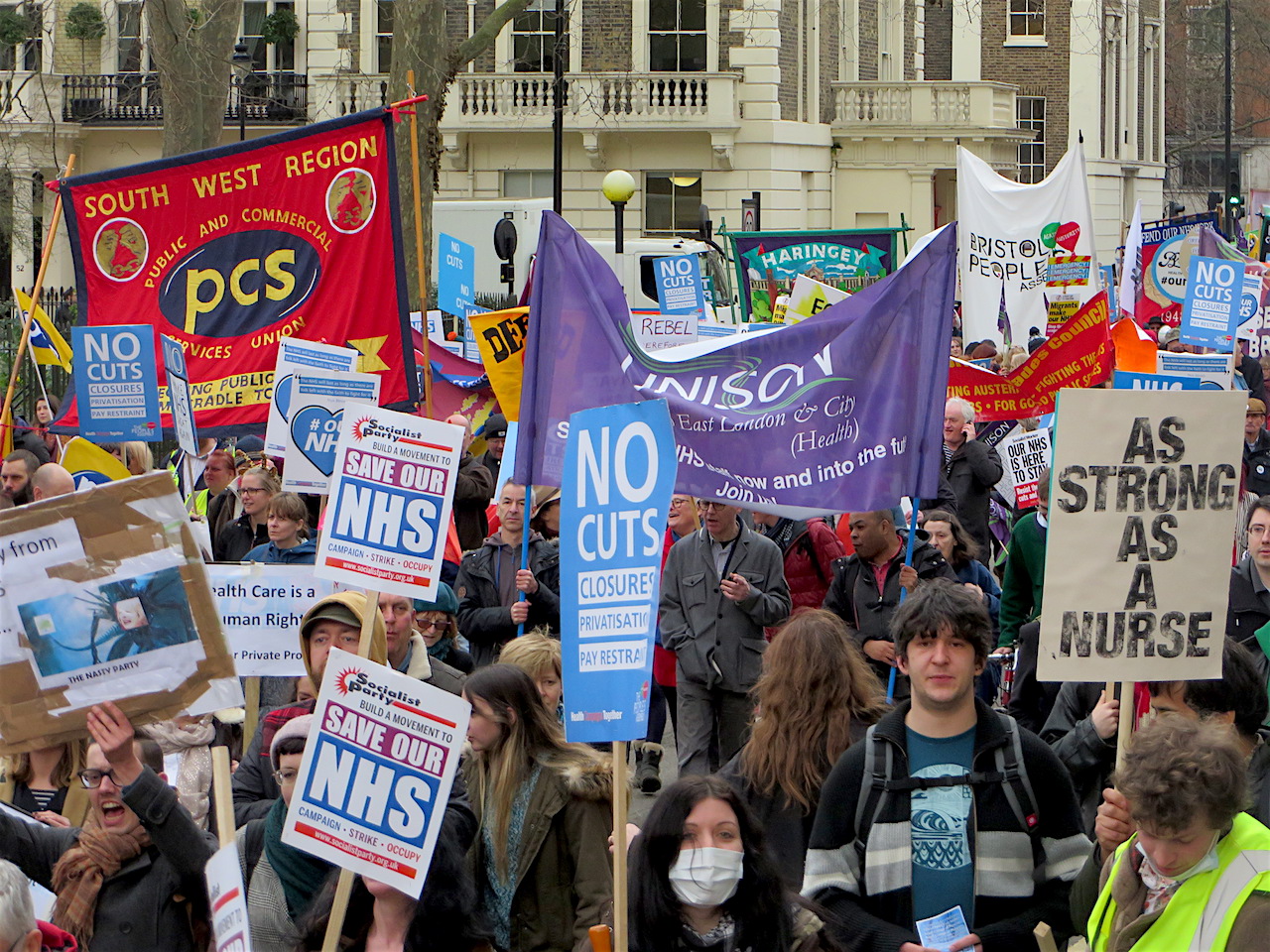 A photo from the march for the NHS on March 4, 2017 (Photo: Andy Worthington).