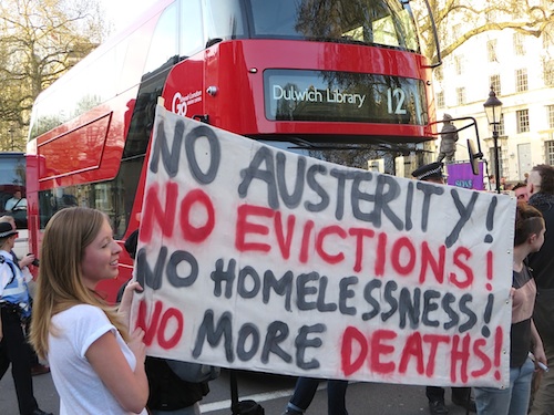 A photo from the "March for the Homeless" in London on April 15, 2015 (Photo: Andy Worthington).