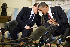 Silvio Berlusconi and Barack Obama at the White House