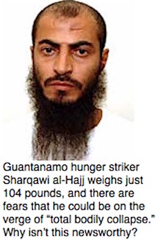 Guantanamo prisoner Sharqawi al-Hajj and some text summarizing his predicament in September 2017.