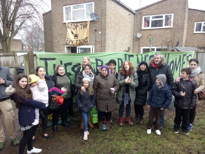 Tenants of Sweets Way Estate in Barnet resisting eviction and the demolition of their homes (Photo via Sweets Way Resists).