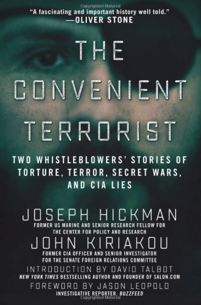 The cover of 'The Convenient Terrorist' by former whistleblowers Joseph Hickman and John Kiriakou.
