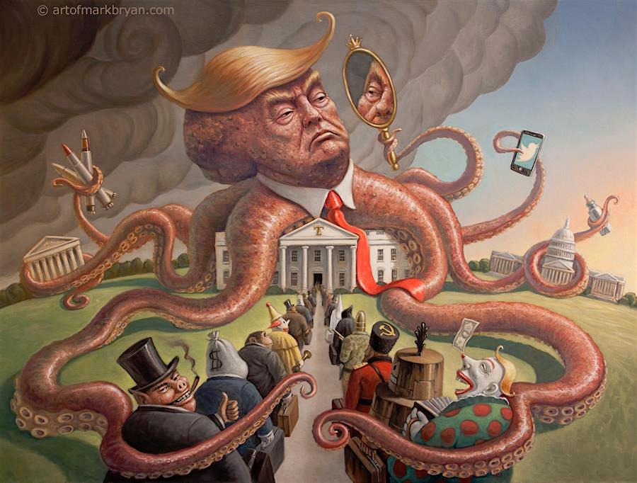 'The Nightmare': Artist Mark Bryan's vision of Donald Trump.