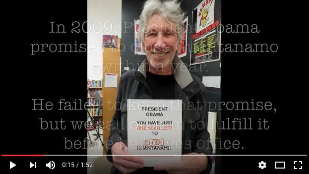 Music legend Roger Waters (ex-Pink Floyd), from the Close Guantanamo campaign video released on November 10, 2016.